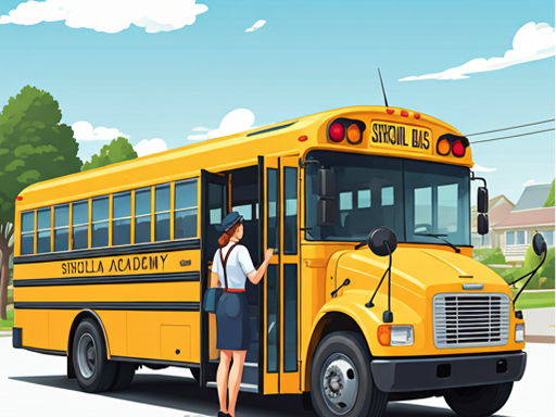 School bus with GPS tracking at Chaitanya Bharath School