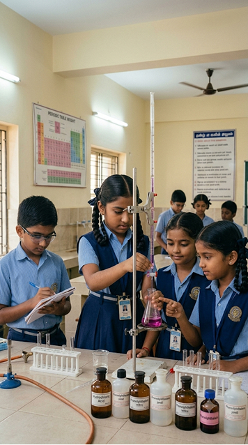 Science lab learning at Chaitanya Bharath School
